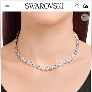 SWAROVSKI - Una Angelic Tennis necklace
Round cut, White, Rhodium plated